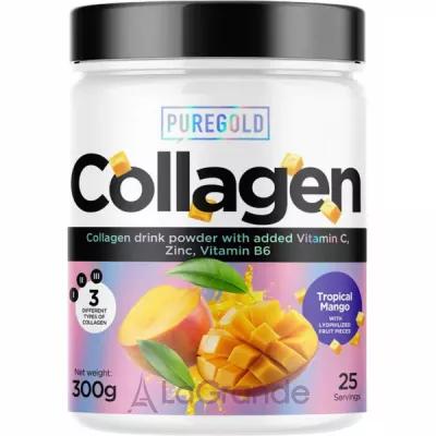 Pure Gold Collagen Tropical Mango With Mango Pieces  