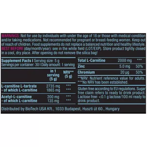 Biotech USA L-Carnitine Drink Powder Lemon Ice Tea L-�������� 