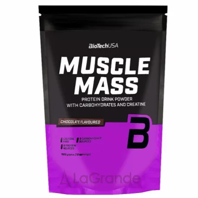 BioTech USA Muscle Mass Drink Powder Chocolate   