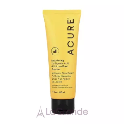 Acure Resurfacing 1% Glycolic Acid & Unicorn Root Cleanser     