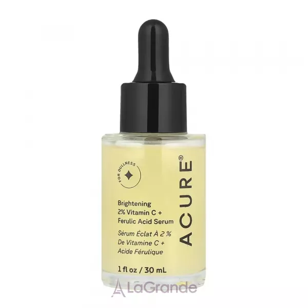 Acure Brightening 2% Vitamin C + Ferulic Acid Serum ������������ ��������� ��� ������� � ������� � � ��������� ��������
