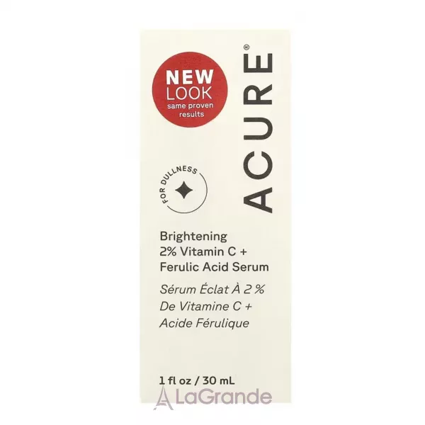 Acure Brightening 2% Vitamin C + Ferulic Acid Serum ������������ ��������� ��� ������� � ������� � � ��������� ��������
