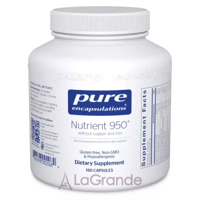 Pure Encapsulations Nutrient 950 Without Copper and Iron       