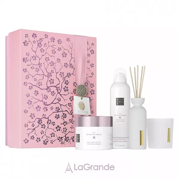 Rituals The Ritual Of Sakura Set 2024 ����� (sh/gel/200ml + diffuser/70ml + b/cr/200ml + candle/140g)