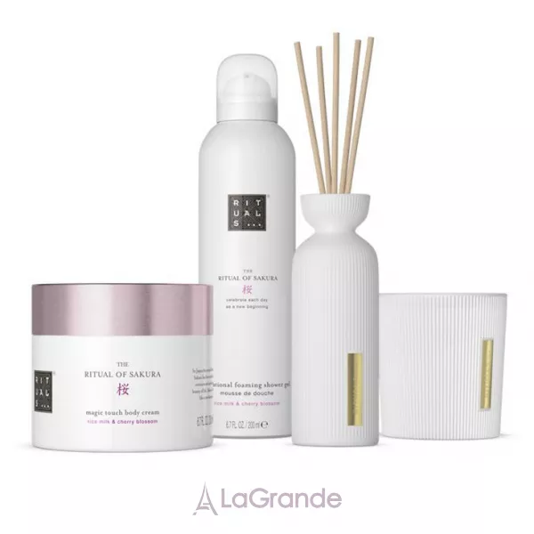 Rituals The Ritual Of Sakura Set 2024 ����� (sh/gel/200ml + diffuser/70ml + b/cr/200ml + candle/140g)