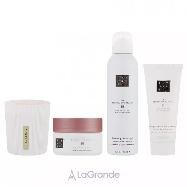 Rituals The Ritual Of Sakura Medium Gift Set 2024 ����� ��� ���� (scr/125g + cr/100ml + foam/200ml + candle/140g)