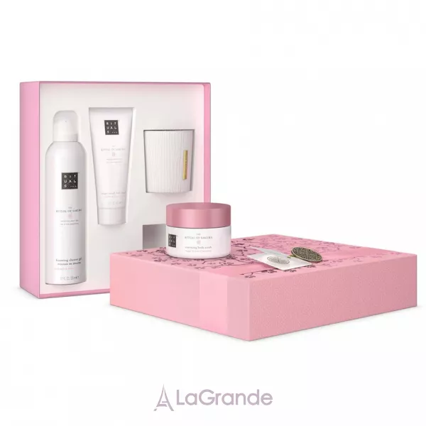 Rituals The Ritual Of Sakura Medium Gift Set 2024 ����� ��� ���� (scr/125g + cr/100ml + foam/200ml + candle/140g)