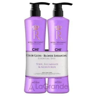 CHI Royal Treatment Color Gloss Blonde Enhancing Essentials Duo      (shm/946ml + cond/946ml)