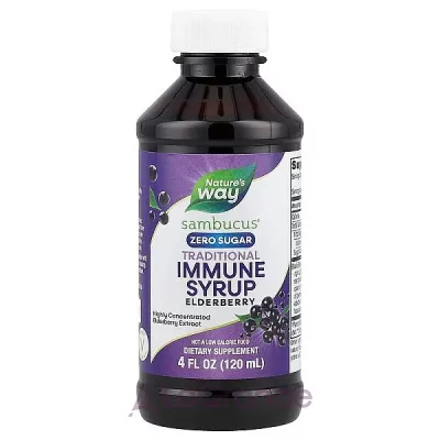 Nature's Way Sambucus Traditional Elderberry Immune Syrup Zero Sugar     ,  