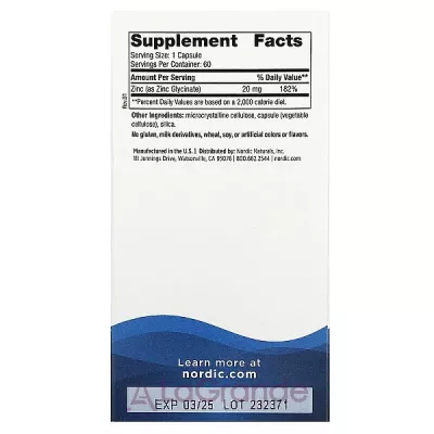 Nordic Naturals Zinc Glycinate 20 mg   