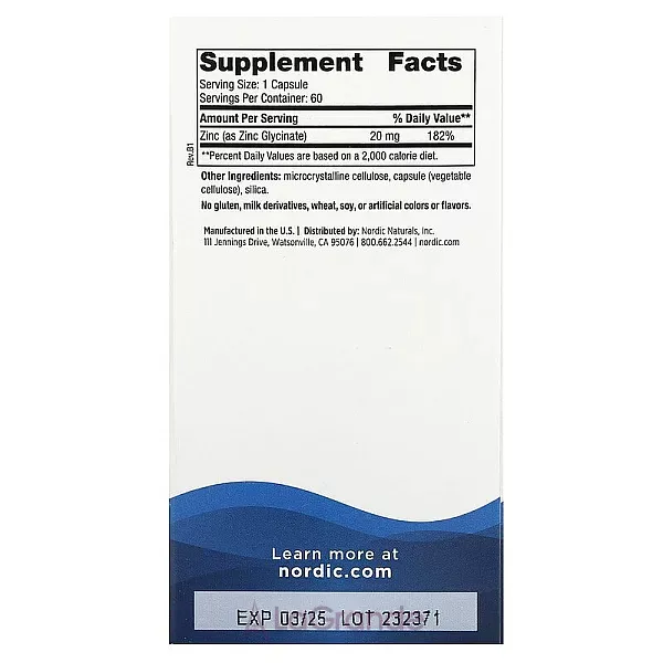 Nordic Naturals Zinc Glycinate 20 mg ����������� ������� 