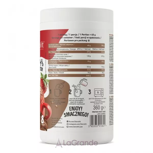 OstroVit Protein Mug Cake Chocolate Strawberry ����������� ������ 