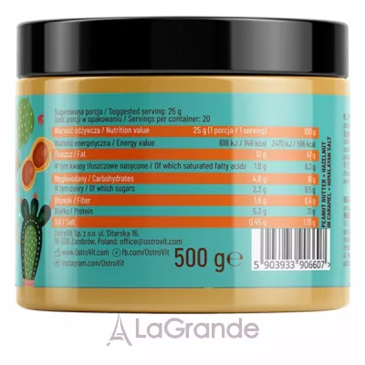 OstroVit 100% Peanut Butter Hazelnut in Caramel + Himalayan Salt        