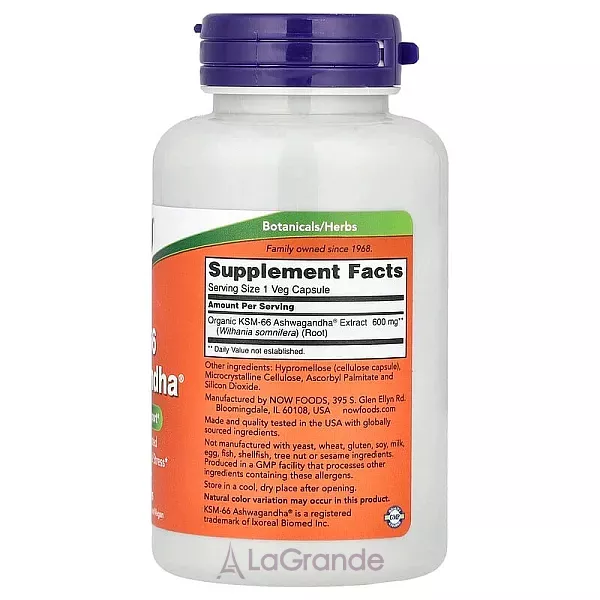 Now Foods KSM-66 Ashwagandha ����������� ������� ��� ��������� ������������������� 
