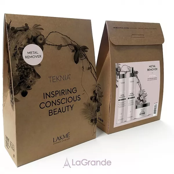 Lakme Teknia Metal Remover Retail Pack ���� (shh/300 ml + cond/300 ml + mist/300 ml)