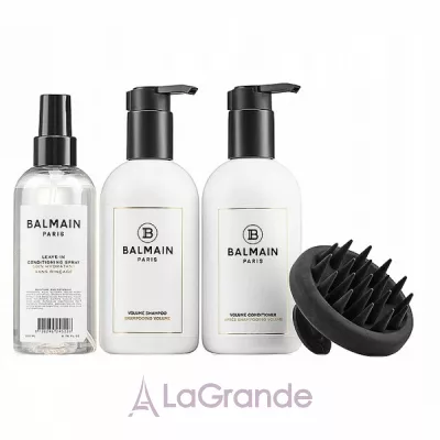 Balmain Paris Hair Couture Volume Care Set   '  (shm/300ml + h/cond/300ml + h/spray/200ml + scalp/massager/1pc)