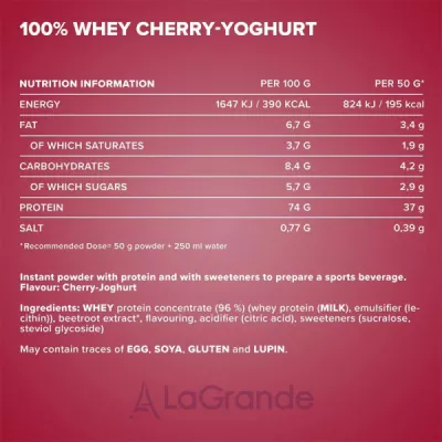 IronMaxx 100% Whey Protein Cherry Yoghurt   