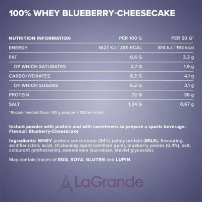 IronMaxx 100% Whey Protein Blueberry Cheesecake   