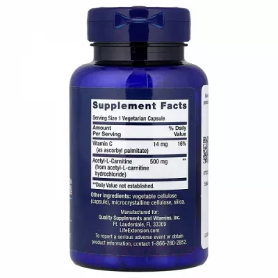 Life Extension Acetyl-L-Carnitine, 500 mg ĳ  