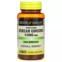 Mason Natural Korean Ginseng 1000 mg ĳ������ ������� "�������� ����������", 1000 ��
