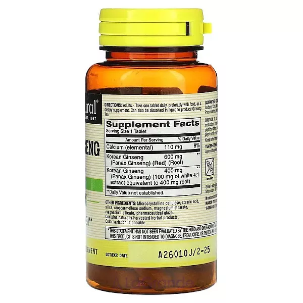 Mason Natural Korean Ginseng 1000 mg ����������� ������� 