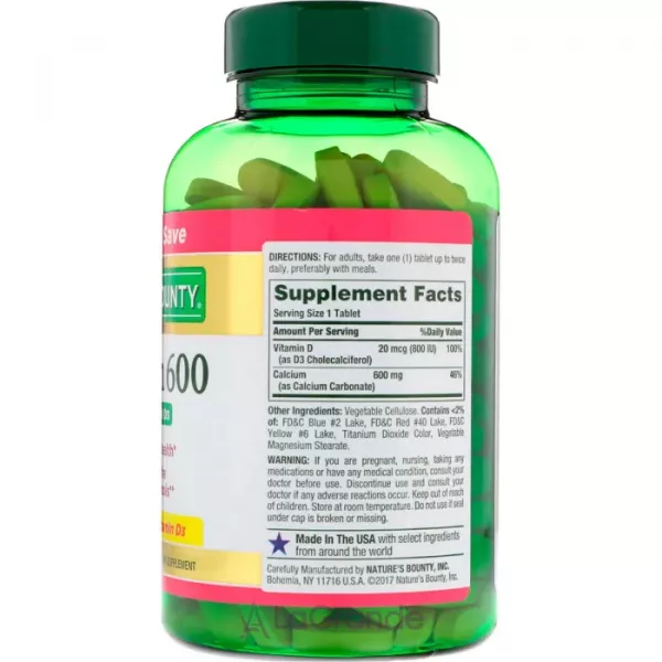 Nature's Bounty Calcium 600 with Vitamin D3 ����������� ������� 