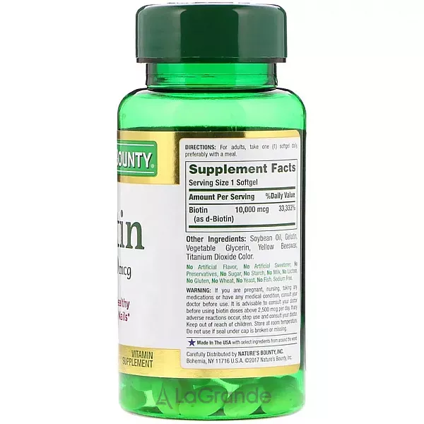 Nature's Bounty Biotin 10000 mcg ����������� ������� ��� �����, ���� � ������ 
