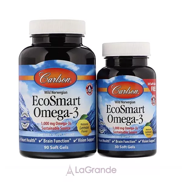 Carlson EcoSmart Omega-3 1000 mg ������� ������� 