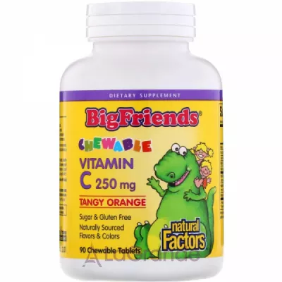 Natural Factors Big Friends Chewable Vitamin C 250 mg ĳ    