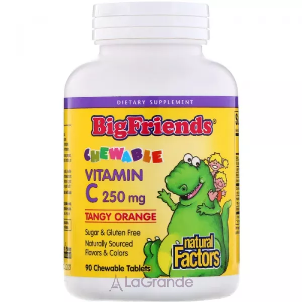 Natural Factors Big Friends Chewable Vitamin C 250 mg ĳ������ ������� ��� ���� 