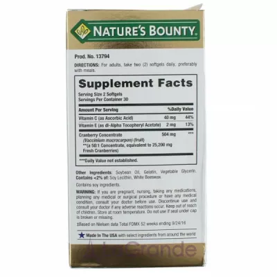 Nature's Bounty Cranberry with Vitamins C ĳ  