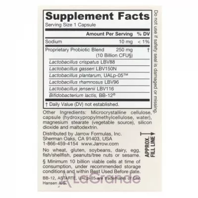 Jarrow Formulas Vegan Fem Dophilus Advanced 10 Billion CFU ���������� � ������������� ��� ������, 10 ���� ���