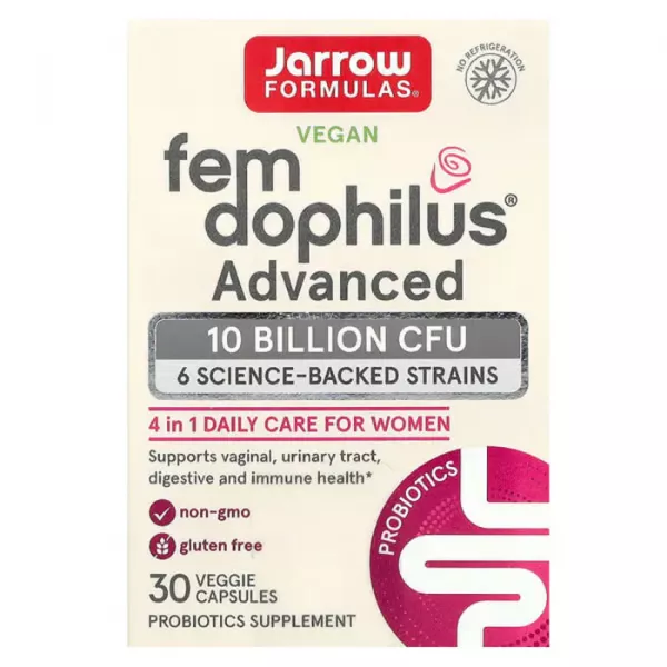 Jarrow Formulas Vegan Fem Dophilus Advanced 10 Billion CFU ��������� �� ����������� ��� ����, 10 ���� ���