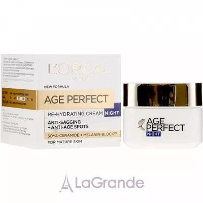 L'Oreal Paris Age Perfect Anti-Sagging + Anti-Age Spots Re-Hydration Night Cream ³        