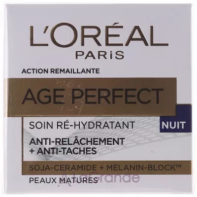 L'Oreal Paris Age Perfect Anti-Sagging + Anti-Age Spots Re-Hydration Night Cream ³        