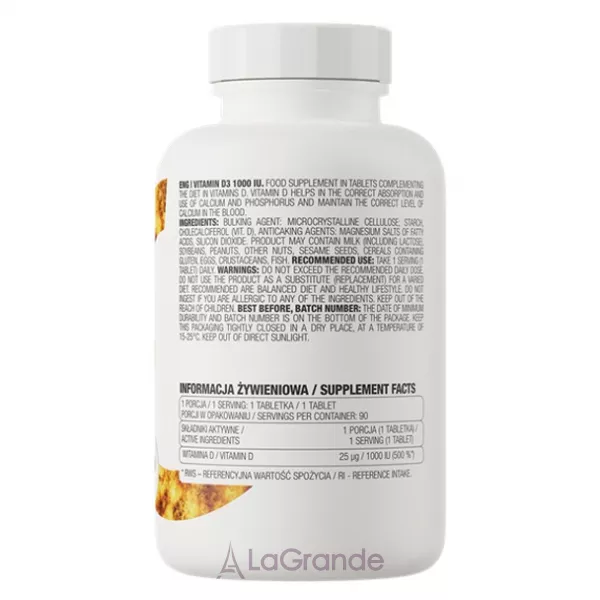 OstroVit Vitamin D3 1000 IU ����������� ������� 