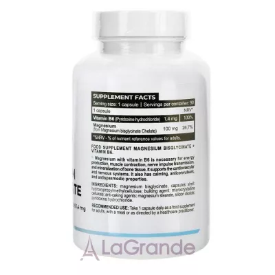 Progress Nutrition Magnesium Bisglycinate + Vitamin B6 ĳ  
