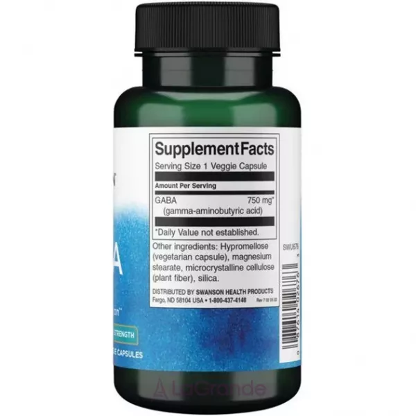 Swanson GABA Maximum Strength 750 mg ������� ������� 