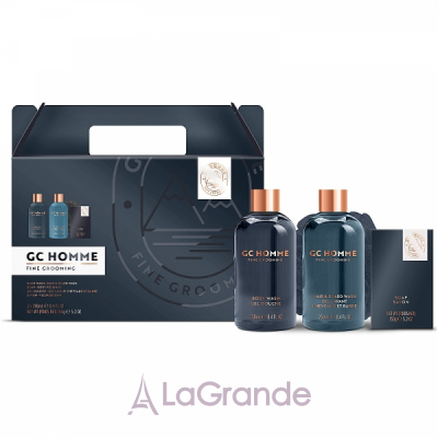 Grace Cole GC Homme Fine Grooming Full Body Cleanse    , 4  (b/wash/250ml + h/beard/shm/250ml + soap/150g + sponge/1pc)