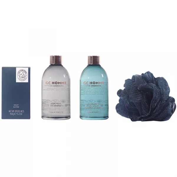 Grace Cole GC Homme Fine Grooming Full Body Cleanse ���� ��� ��� ��������, 4 �������� (b/wash/250ml + h/beard/shm/250ml + soap/150g + sponge/1pc)