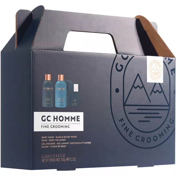 Grace Cole GC Homme Fine Grooming Full Body Cleanse ���� ��� ��� ��������, 4 �������� (b/wash/250ml + h/beard/shm/250ml + soap/150g + sponge/1pc)