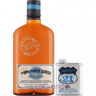 18.21 Man Made Book Of Good Grooming Gift Set Volume 3 Absolute Mahogany  (sh/gel/532ml + beard/oil/60ml)