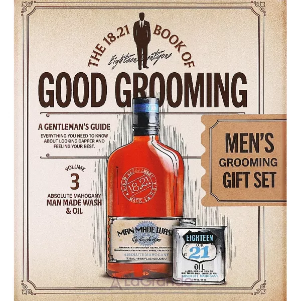 18.21 Man Made Book Of Good Grooming Gift Set Volume 3 Absolute Mahogany ����� (sh/gel/532ml + beard/oil/60ml)