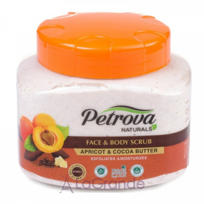 Petrova Naturals Face & Body Scrub Apricot & Cocoa Butter      