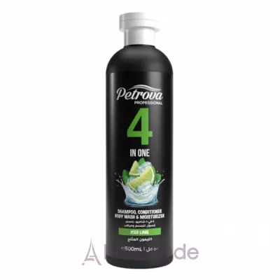 Petrova Professional 4in1 Shampoo, Conditioner Body Wash & Moisturizer Iced Lime - 41 