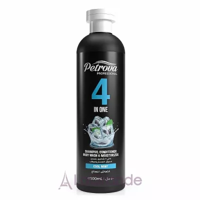 Petrova Professional 4in1 Shampoo, Conditioner Body Wash & Moisturizer Cool Mint - 41 