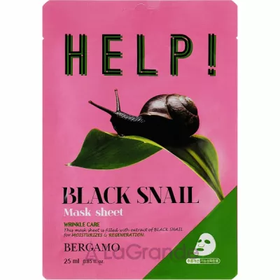 Bergamo Help! Mask Sheet Black Snail       