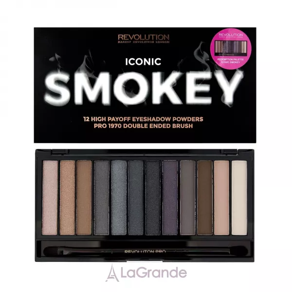 Makeup Revolution Redemption Eyeshadow Palette Iconic Smokey ������� �� 12 ����� ��� ���