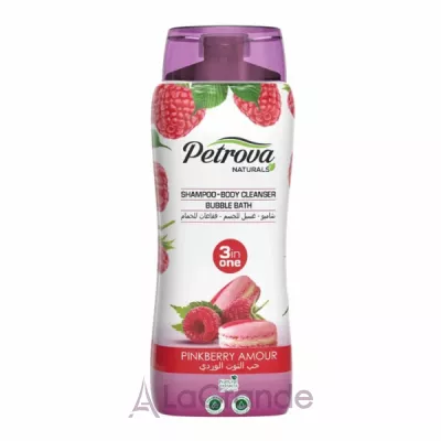 Petrova Naturals Shampoo-Body Cleanser Bubble Bath Pinkberry Amour  31   