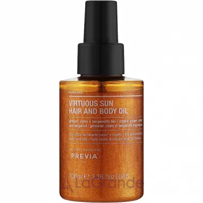 Previa Natural Haircare Sunare Virtuous Sun Hair And Body Oil -    